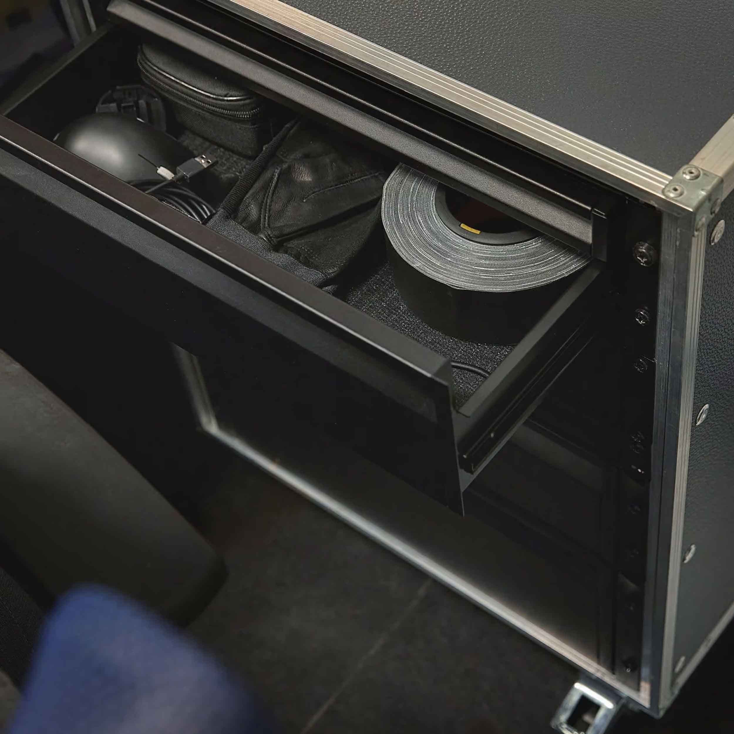 Adam Hall 874E03D ERGO Series 19" Rack Drawer 2U with Integrated 1U Internal Drawer, Steel