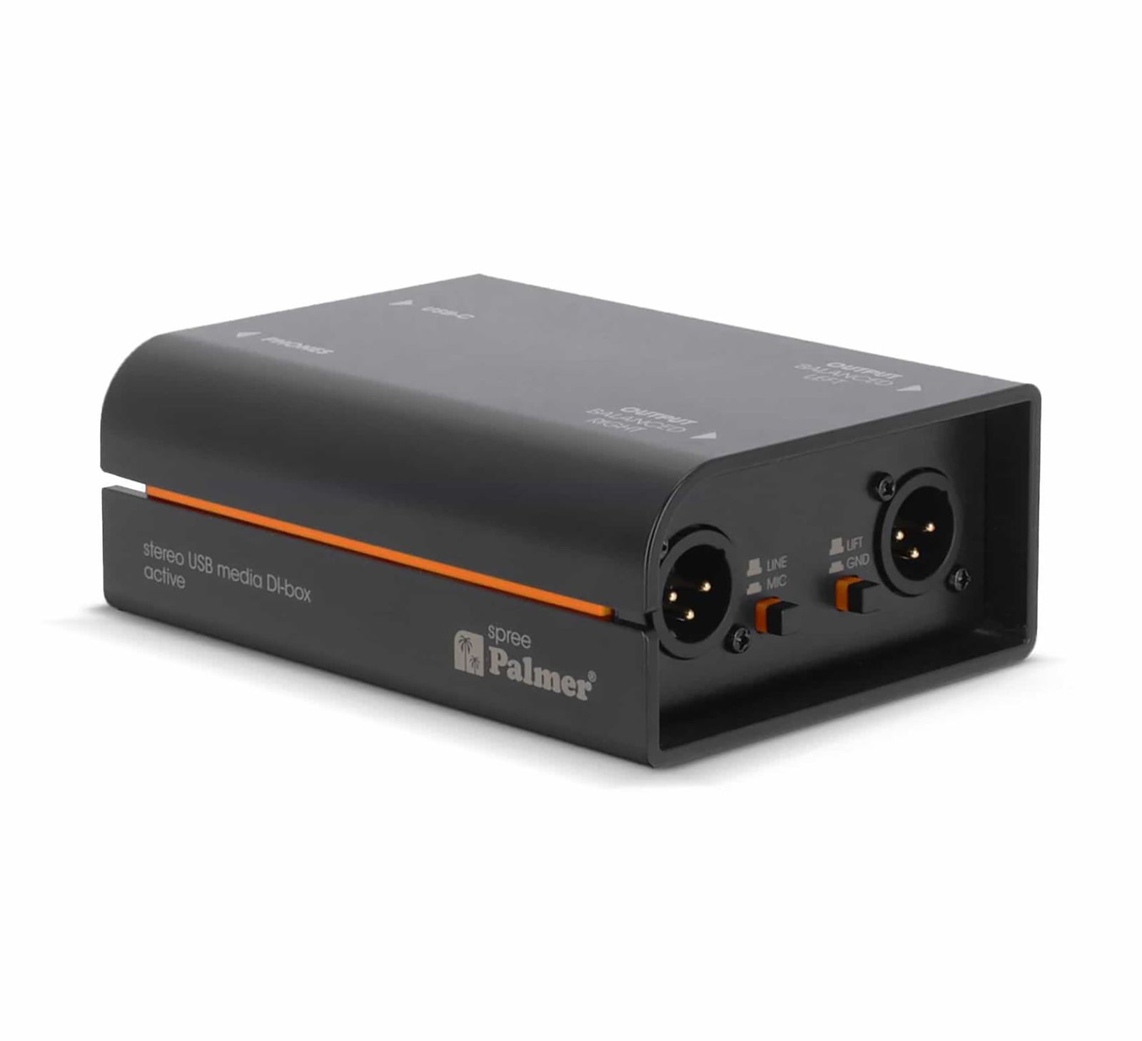 Palmer River PSPREE Active Stereo USB-C Media DI Box with 18 V DC External Power