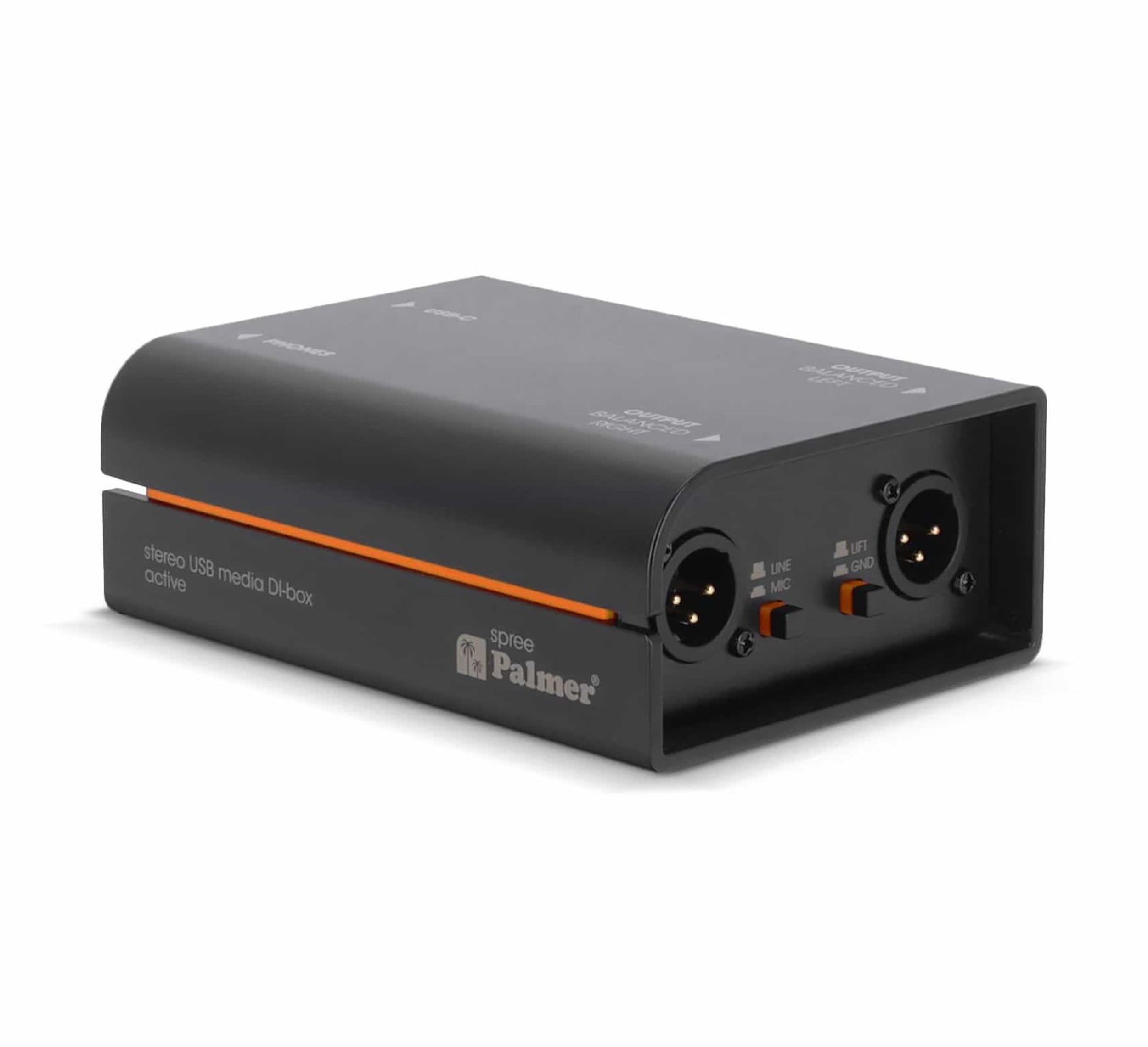 Palmer River PSPREE Active Stereo USB-C Media DI Box with 18 V DC External Power