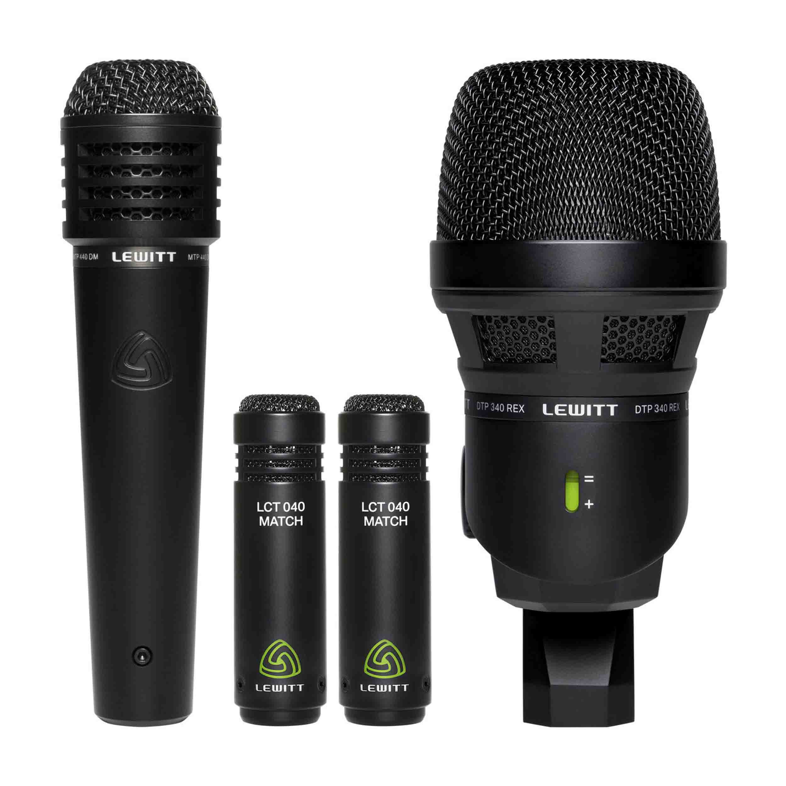Lewitt BEATKIT 4-Piece Drum Microphone Kit with Mounts and Windscreens for Stage and Studio