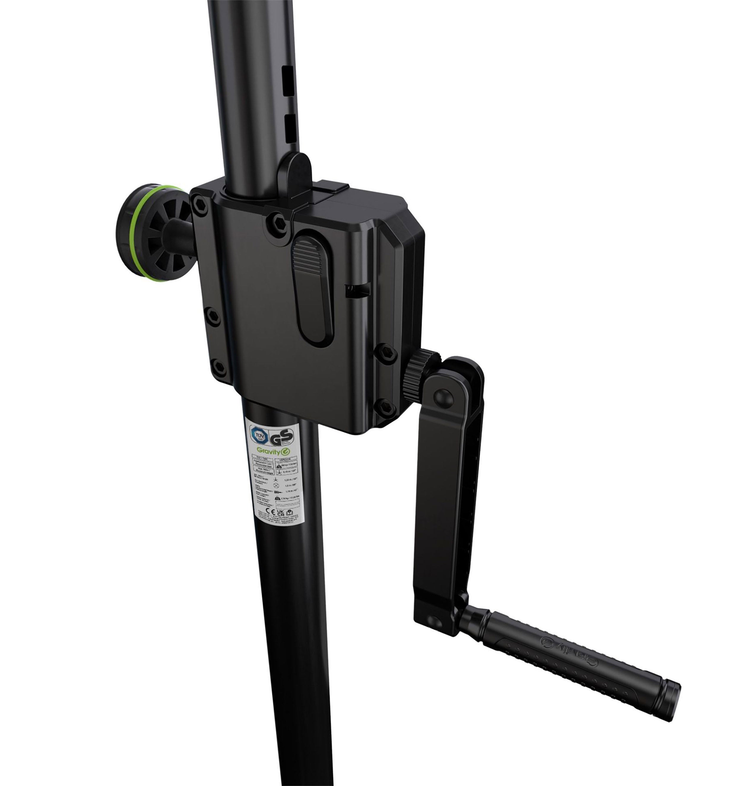 Gravity GSP5322B Wind-Up Speaker Stand with Automatic LockPin Mechanism