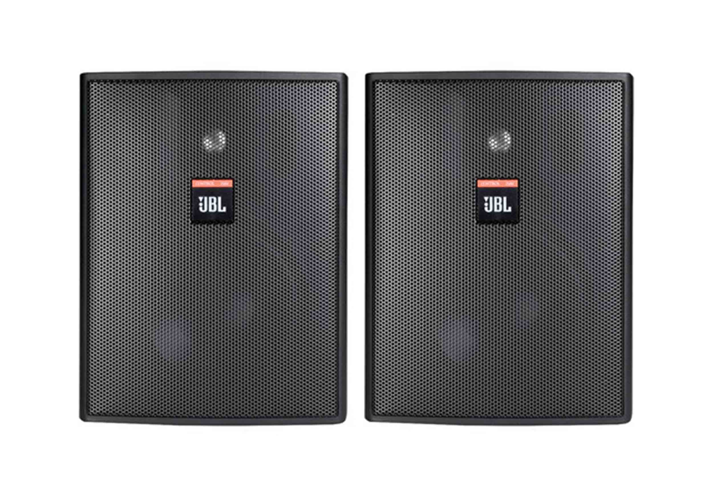JBL CONTROL 25AV, 5.25" Two Way 200W Shielded Indoor/Outdoor Loudspeaker in Pair - Black