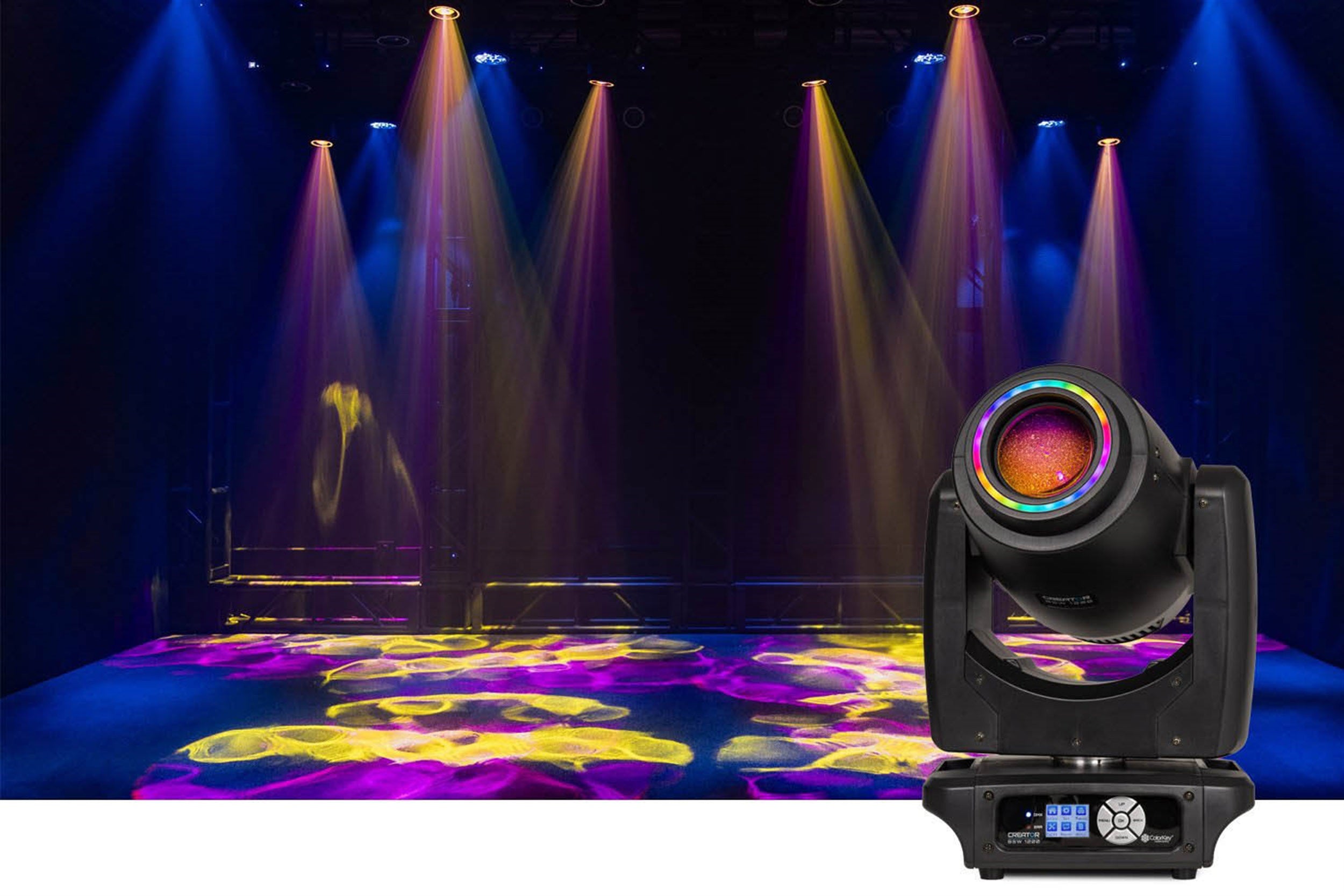 ColorKey CKU-5100 Creator BSW 1200, 200W LED Hybrid Beam Spot Wash Moving Head with RGB Halo