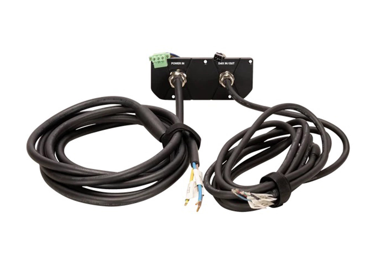 Elation Lighting HWP202 2W Hardwire Plate Accessory with Power In and DMX I/O Tails