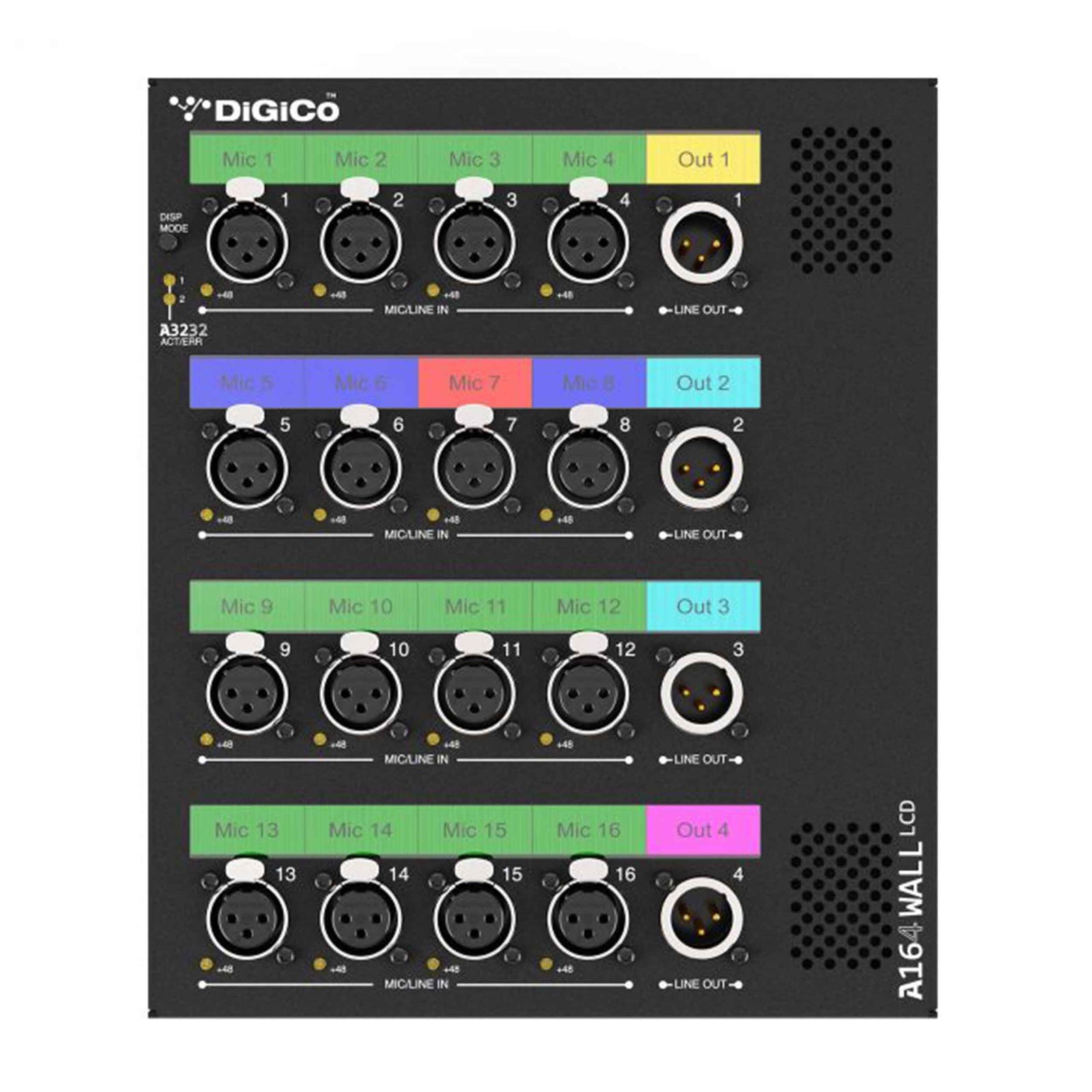 DiGiCo X-A-164-W-L, 16 Input/4 Output Wall-Mounted I/O Expander