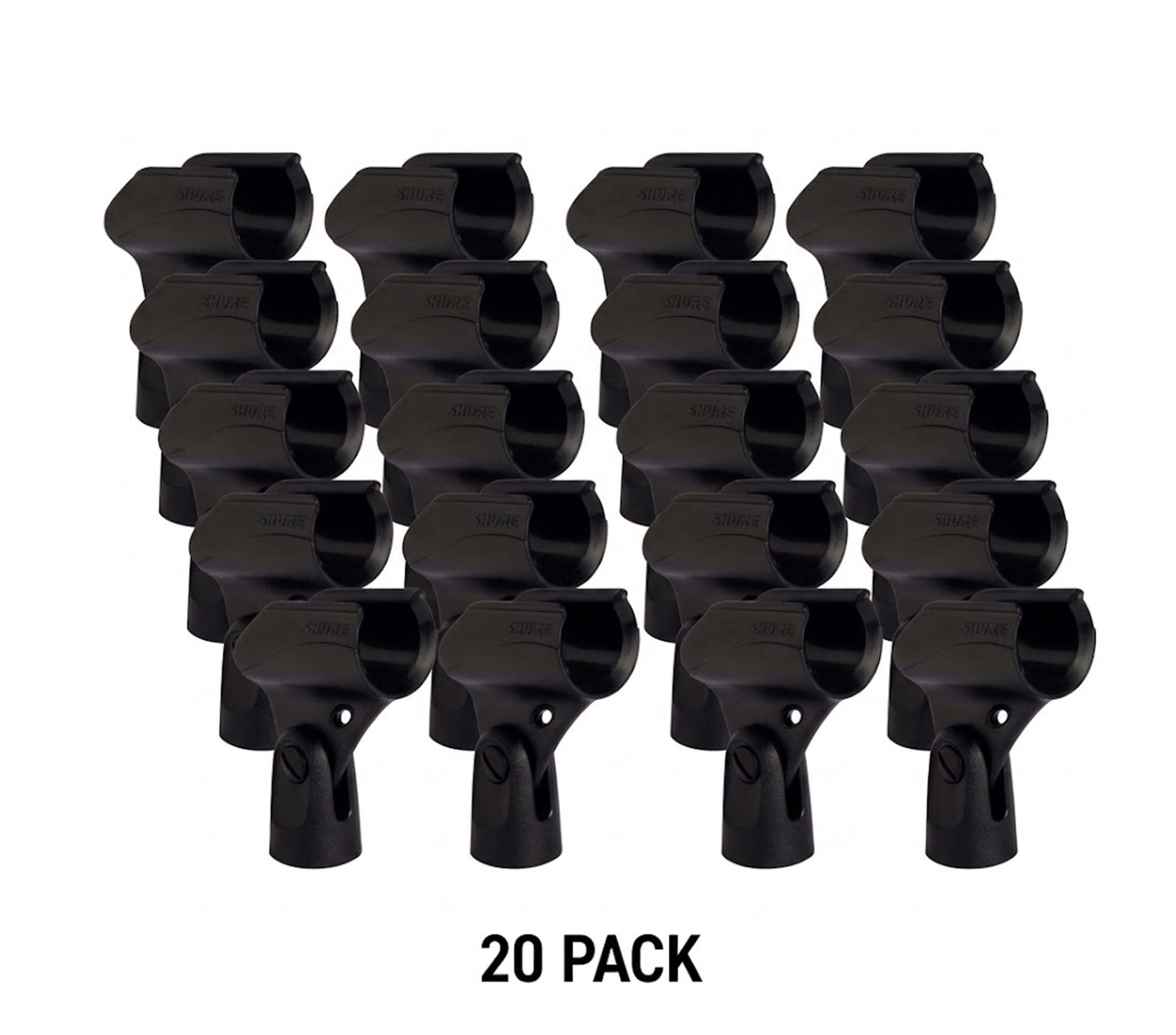 Shure A25DM 20-Pack Microphone Clips with Standard Stand Adapters