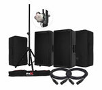 RCF ART-912A-AX Two-Way 12" 2100W Powered Speaker Pair with ProX Stand and Cables