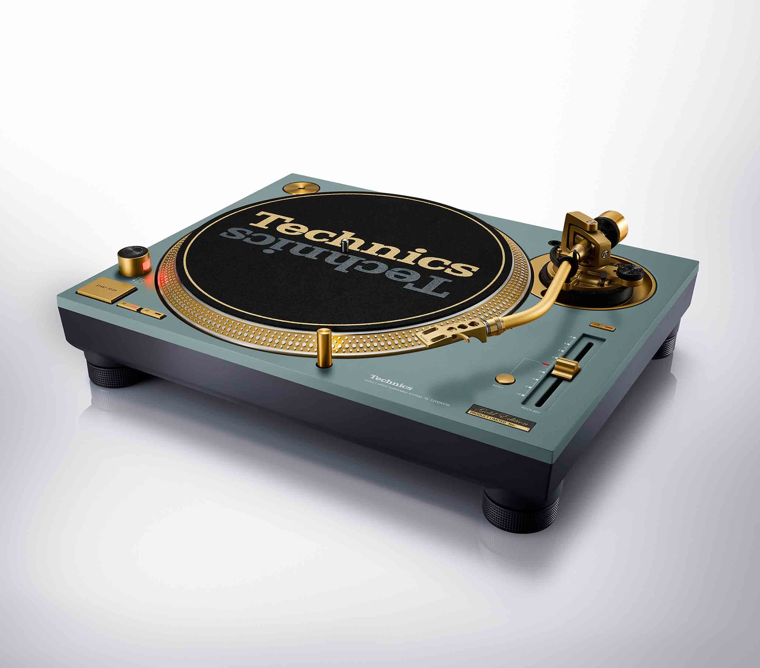Technics SL-1200M7G-G 55th Anniversary Gold Edition Direct Drive Turntable, 78 RPM with Green Finish