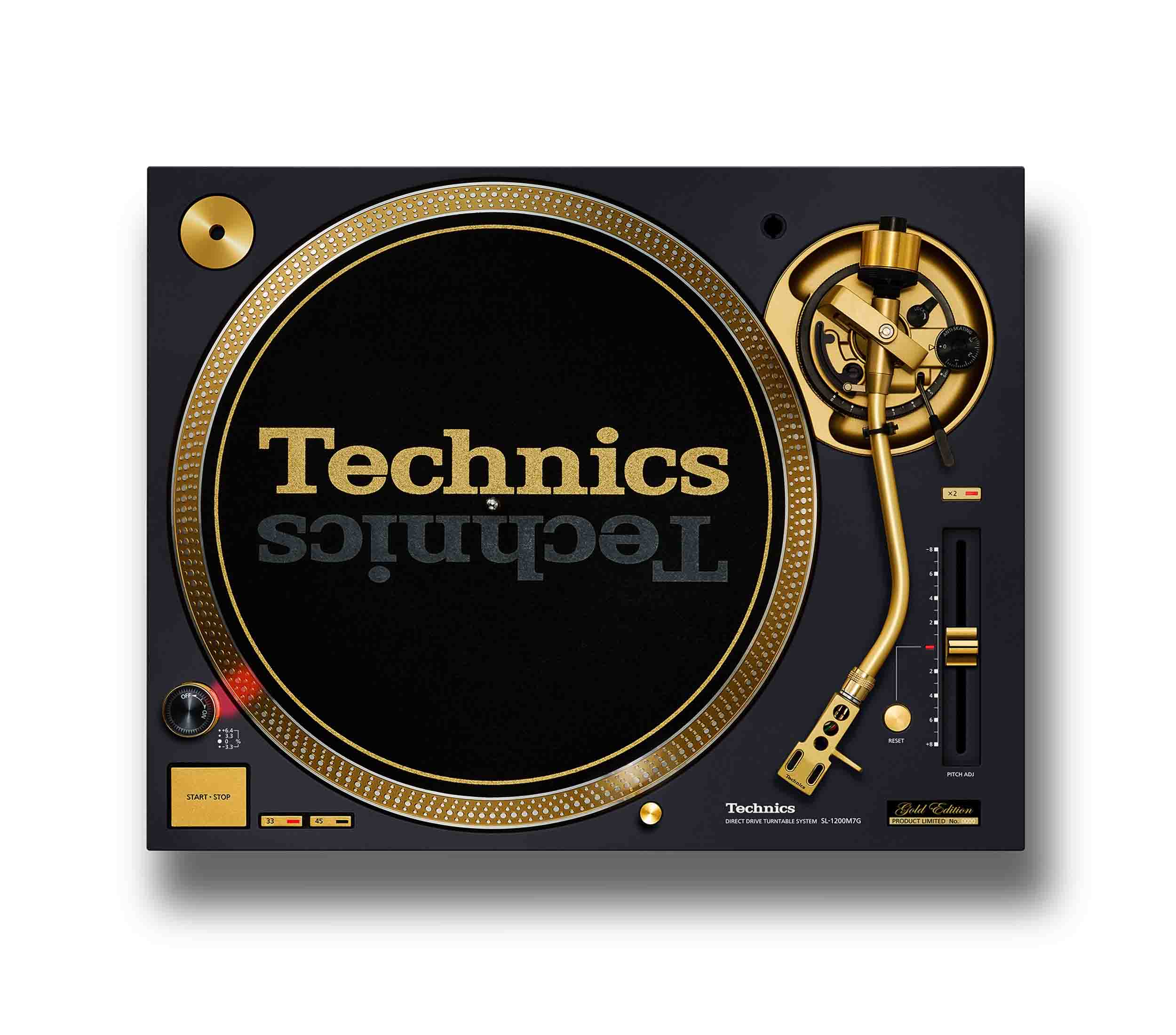 Technics SL-1200M7G-K 55th Anniversary Gold Edition Direct Drive Turntable, 78 RPM with Black Finish