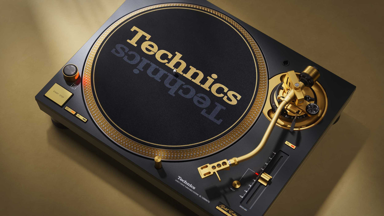 Technics SL-1200M7G-K 55th Anniversary Gold Edition Direct Drive Turntable, 78 RPM with Black Finish