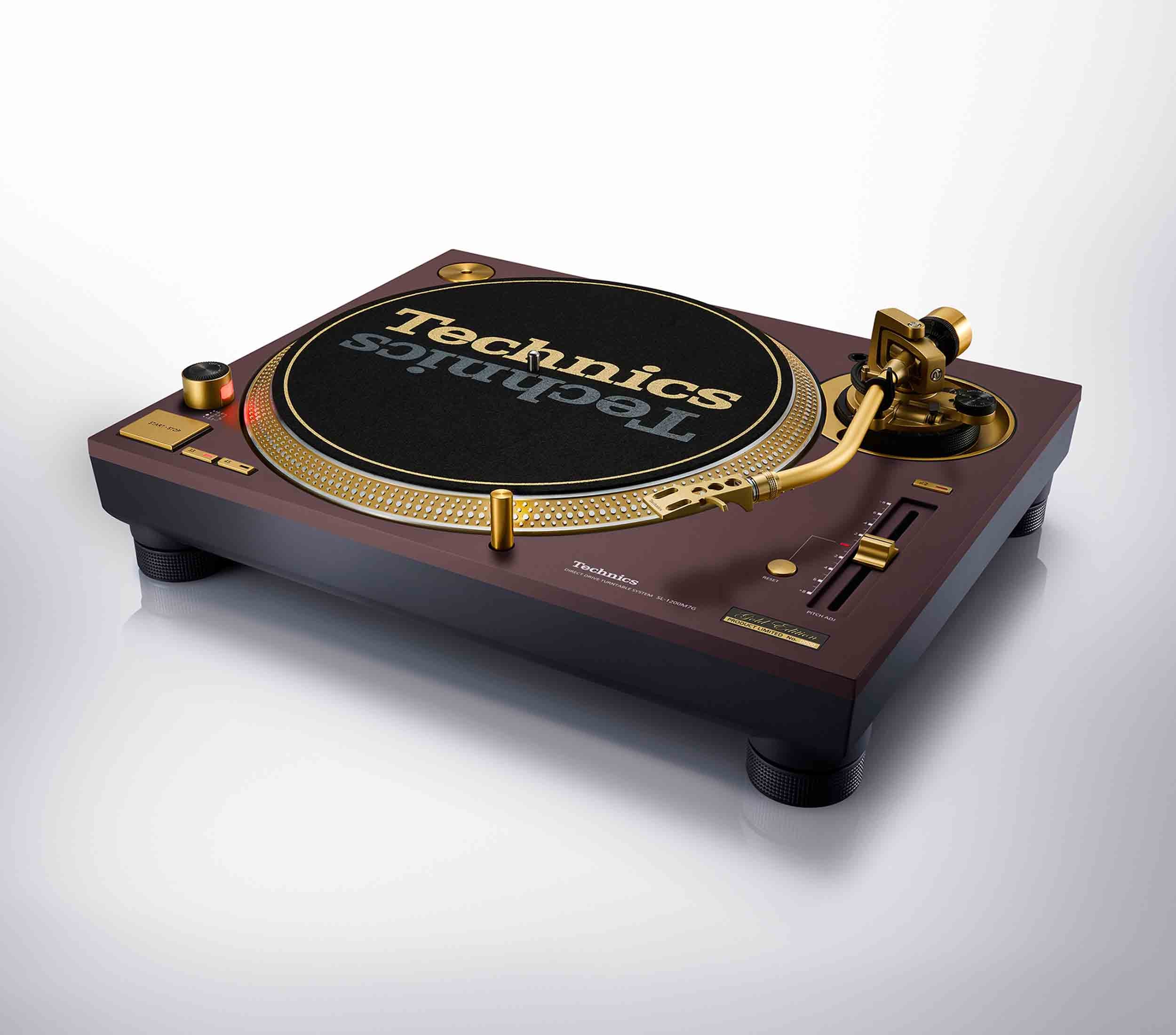 Technics SL-1200M7G-R 55th Anniversary Gold Edition Direct Drive Turntable, 78 RPM with Red Finish
