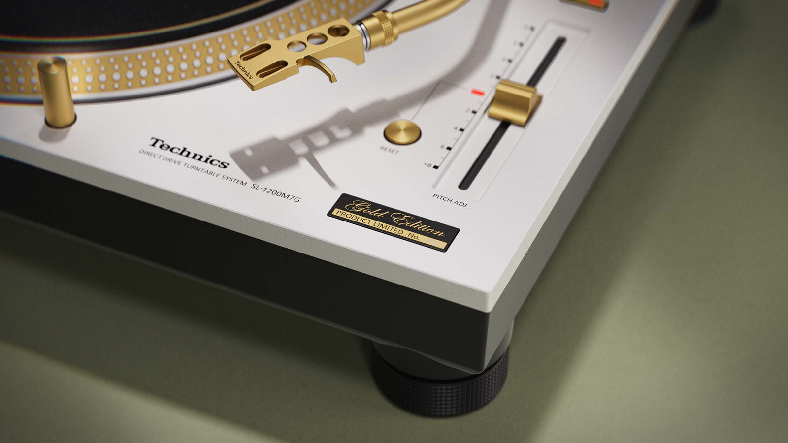 Technics SL-1200M7G-W 55th Anniversary Gold Edition Direct Drive Turntable, 78 RPM with White Finish