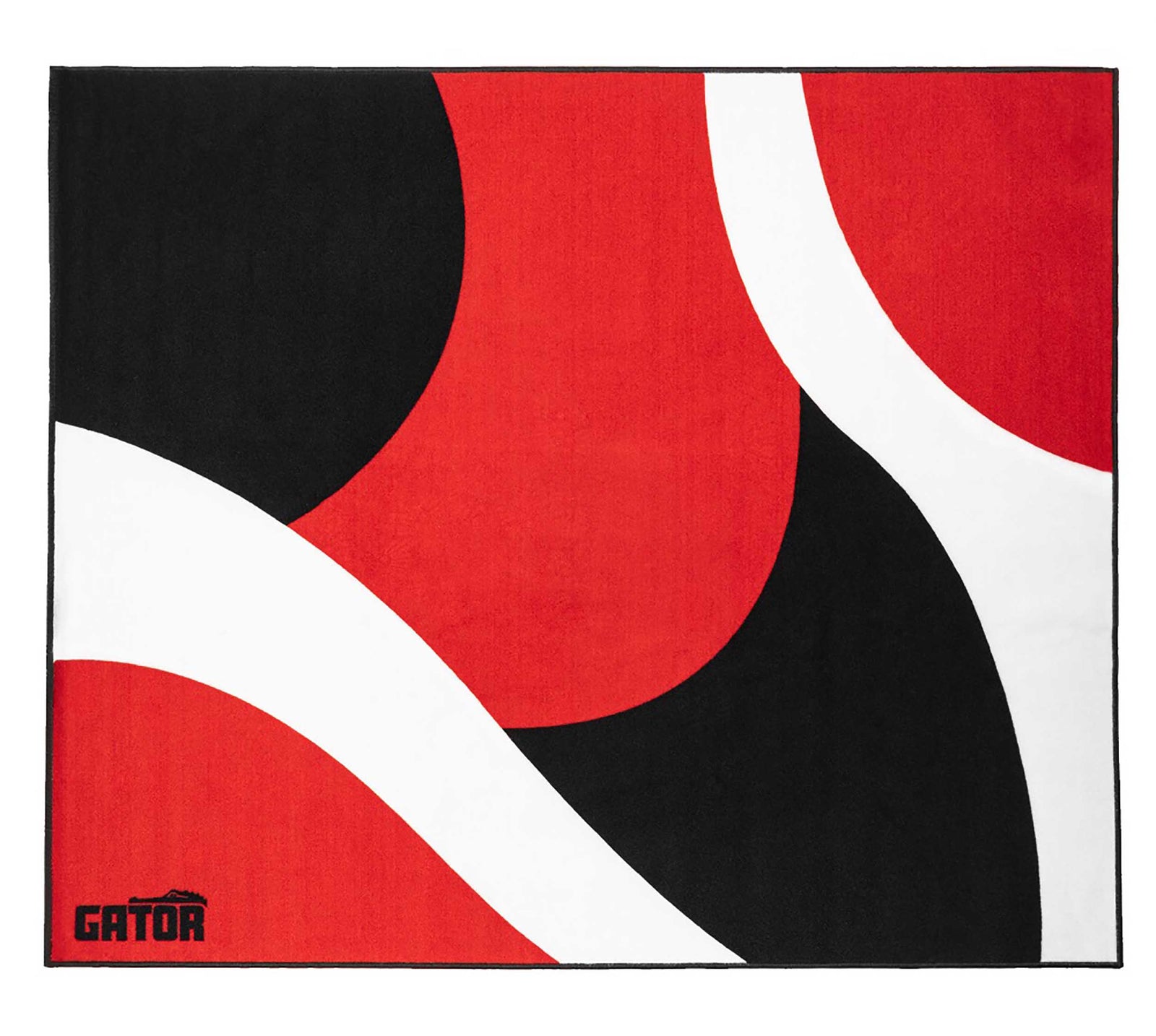 Gator Drum Rug Black, Red and White 78” x 66”