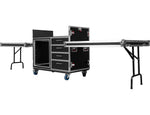 Gator GTOUR-MIXERXL-12U-4D2T Mixer Case with 12 RU Rack, Four Drawers, and Two Tables