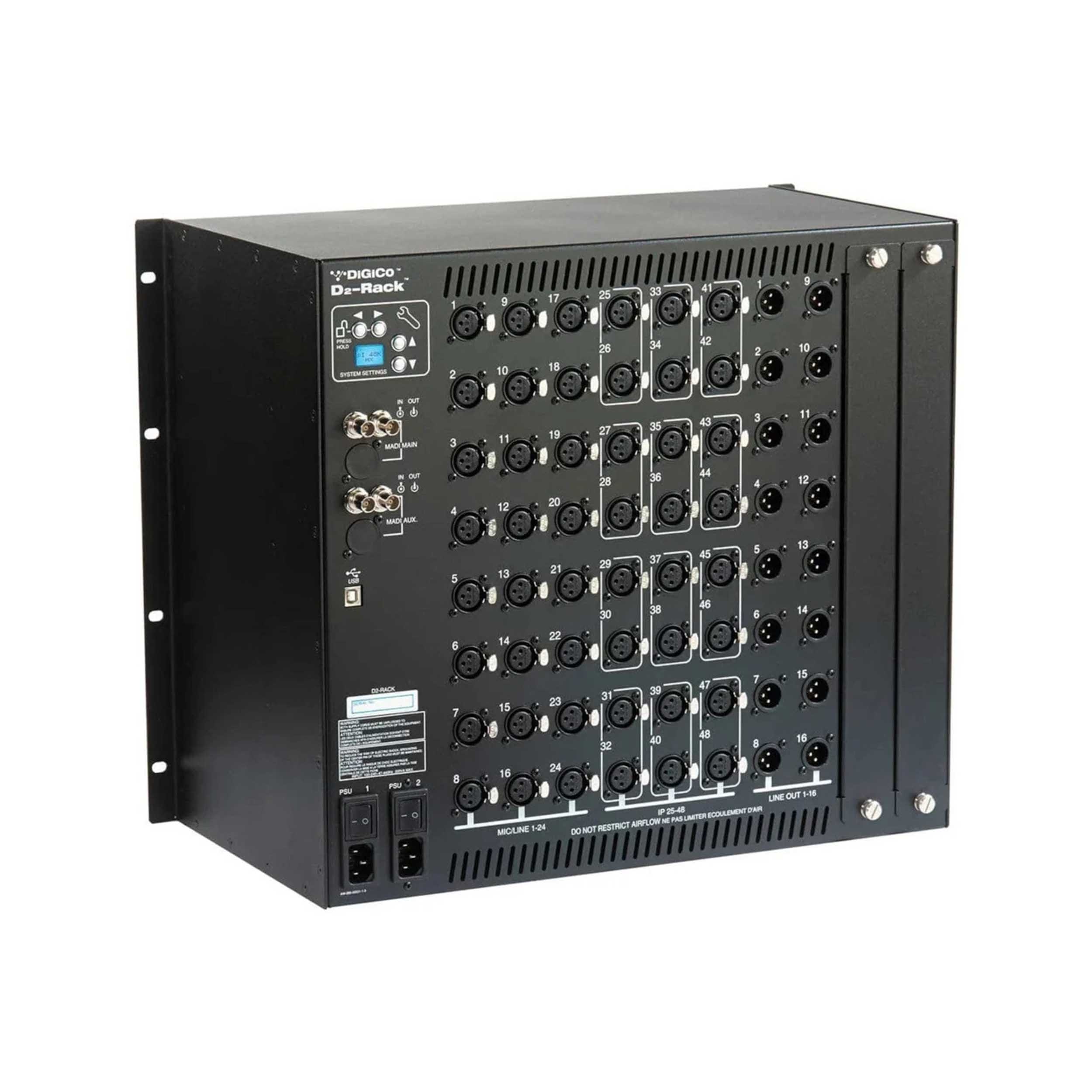 DiGiCo X D2 AN M, D2 Rack with 48 Analogue Inputs and BNC MADI