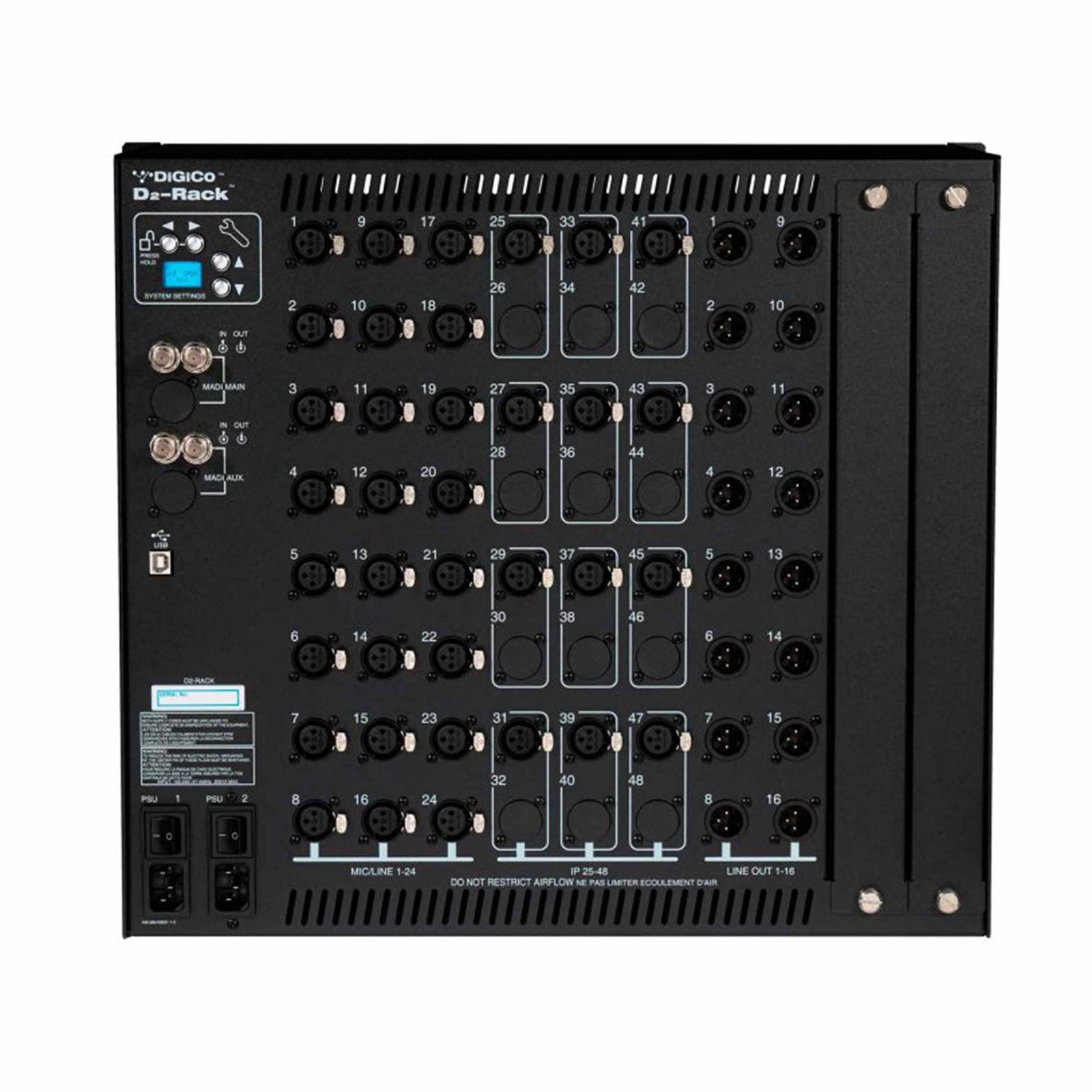 DiGiCo X D2 AN M, D2 Rack with 48 Analogue Inputs and BNC MADI