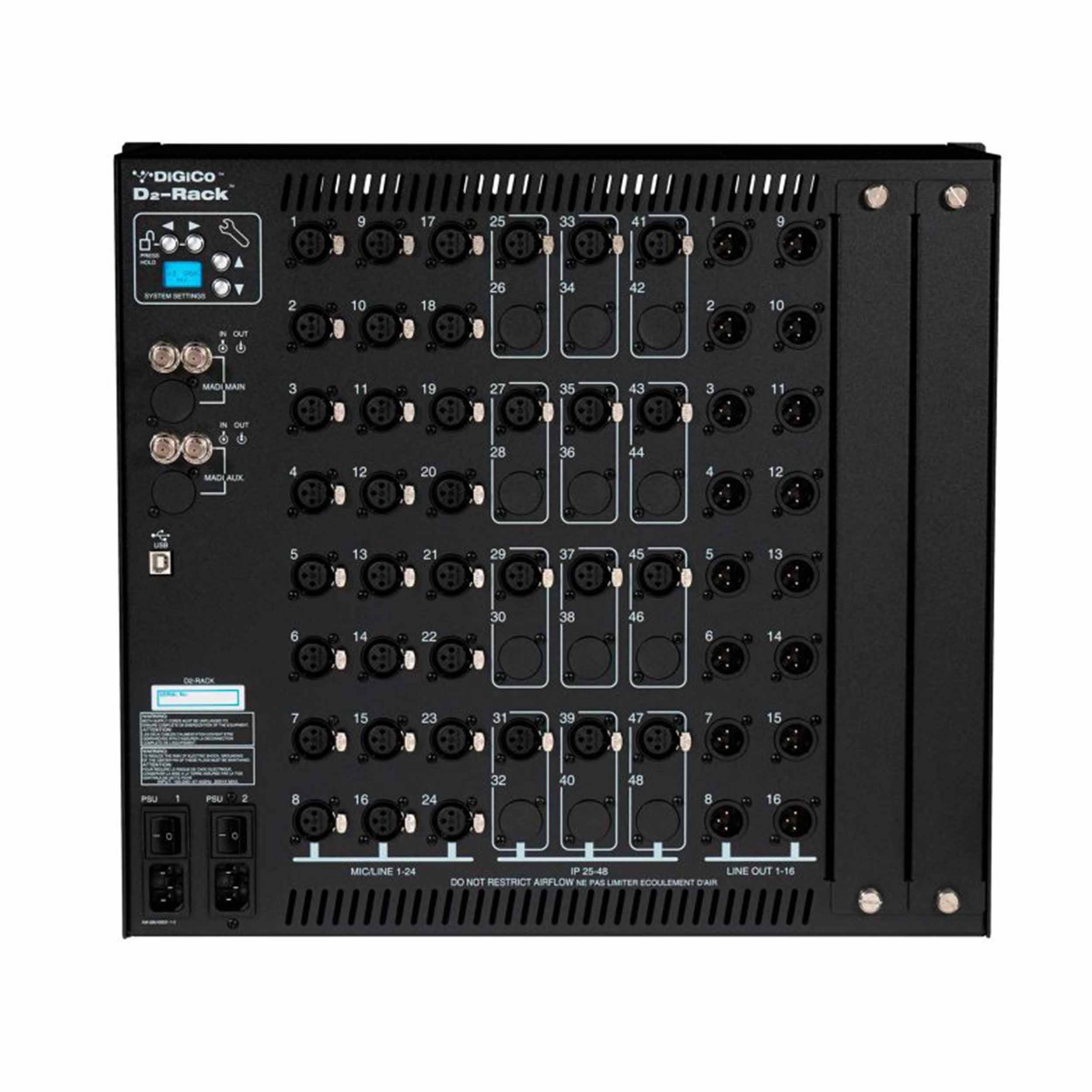 DiGiCo X D2 AN M, D2 Rack with 48 Analogue Inputs and BNC MADI
