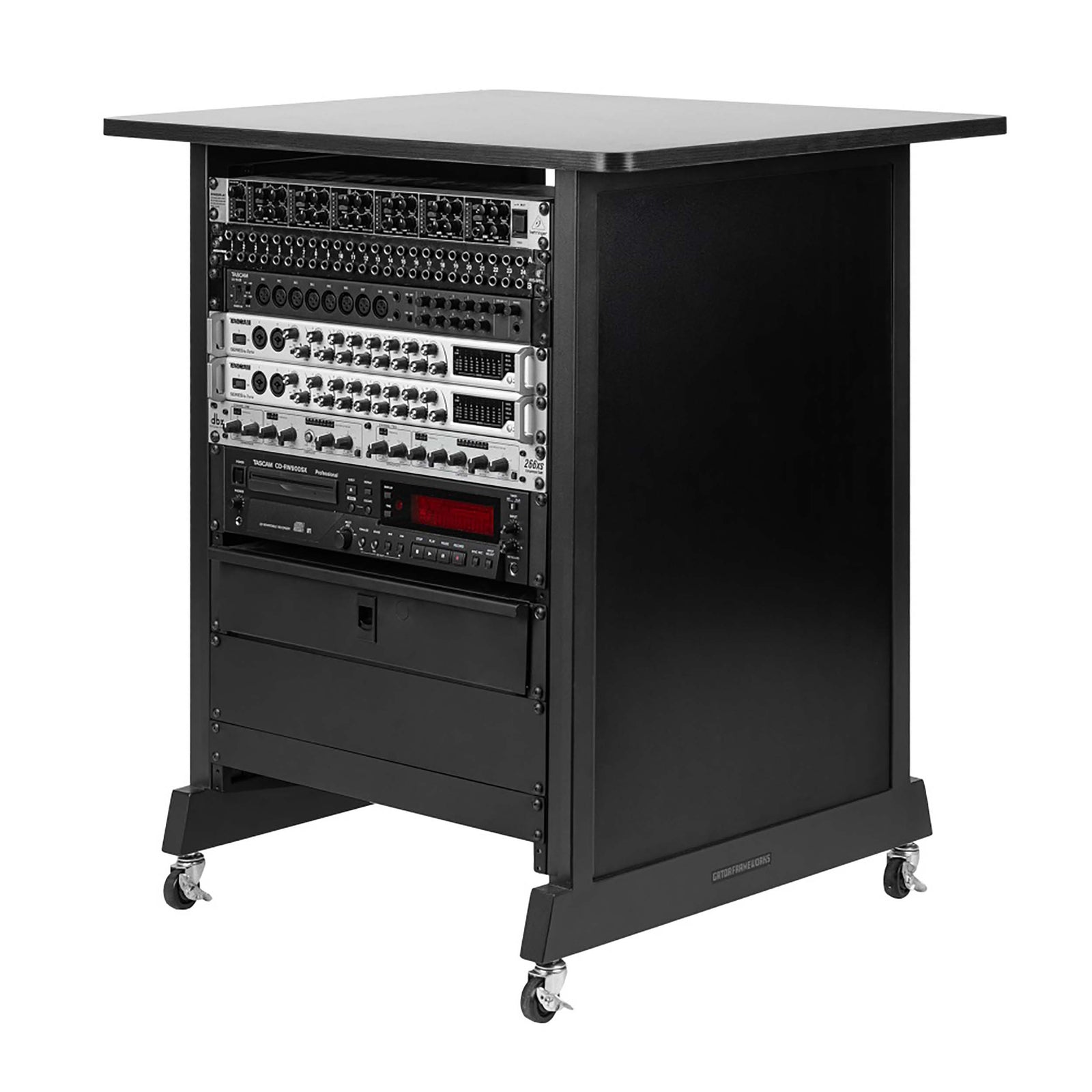 Gator RI-STRK-14U-BLK Wood Rack Cabinet 14 RU Black