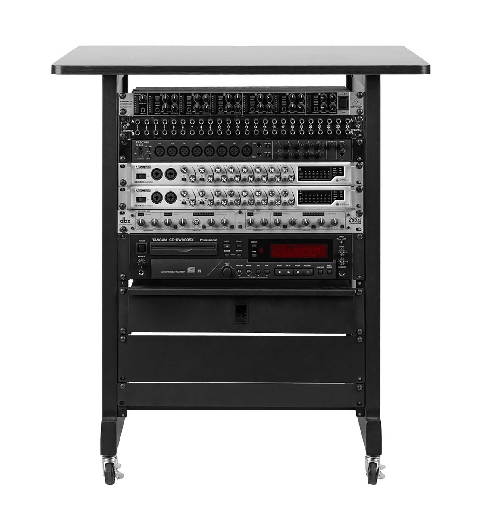 Gator RI-STRK-14U-BLK Wood Rack Cabinet 14 RU Black