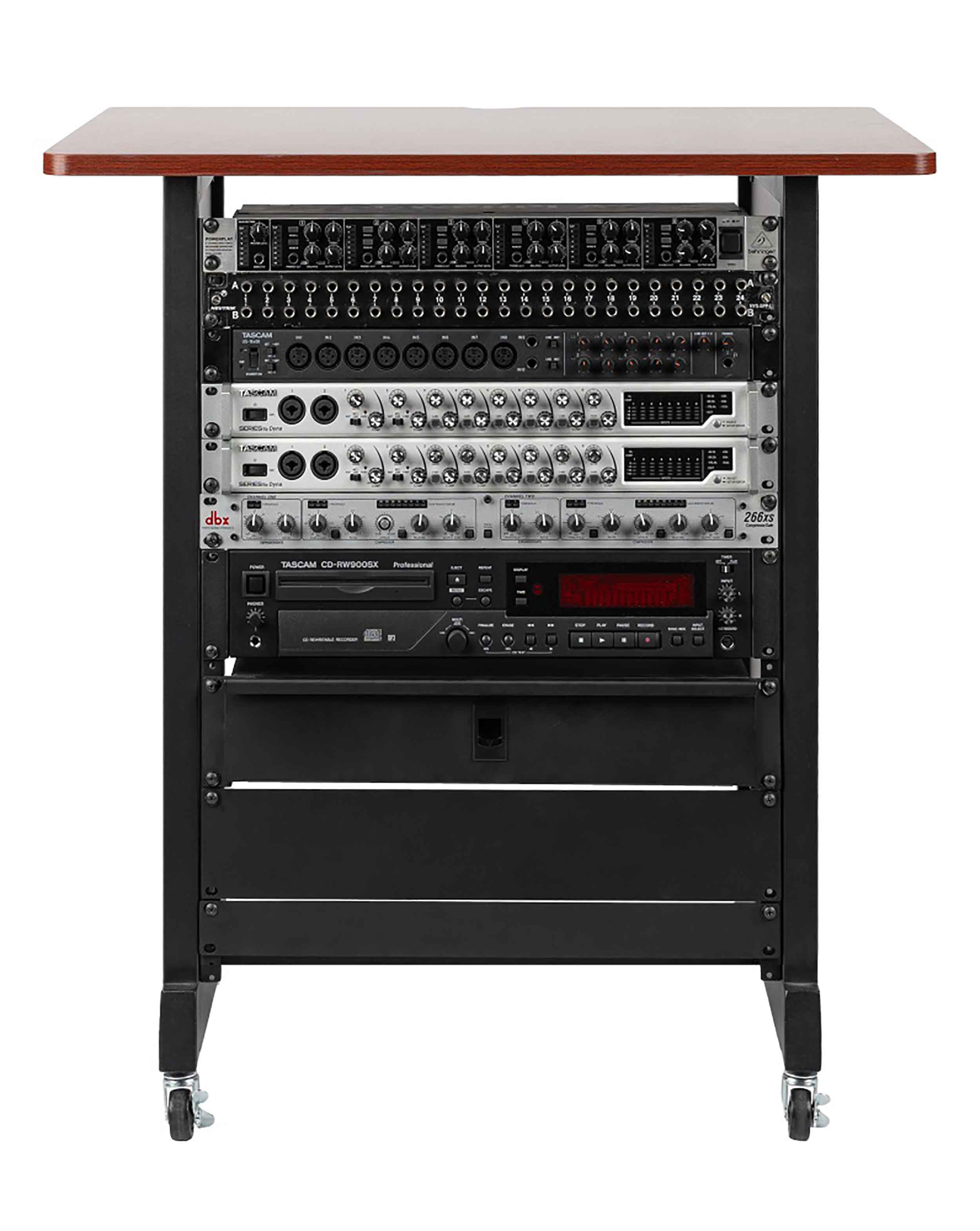 Gator RI-STRK-14U-CH Wood Rack Cabinet 14 RU Cherry