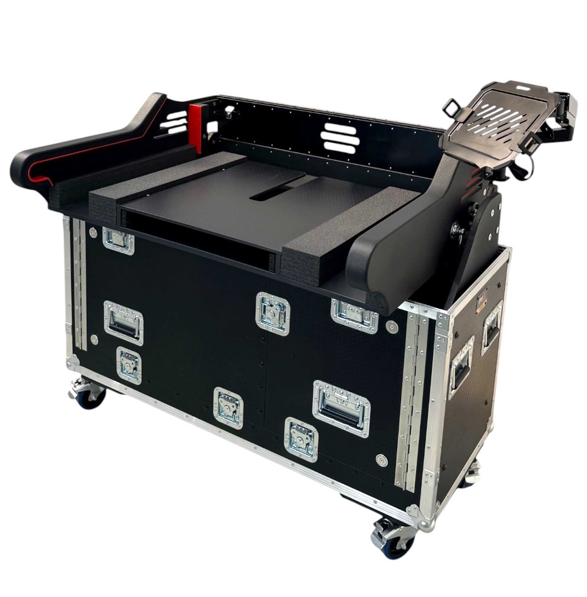 ProX XZF-MIDHD9624LMA1U ZCASE MIDAS Heritage D HD96-24 Flip-Ready Hydraulic Console Case Easy-Retracting Lifting 1U Case