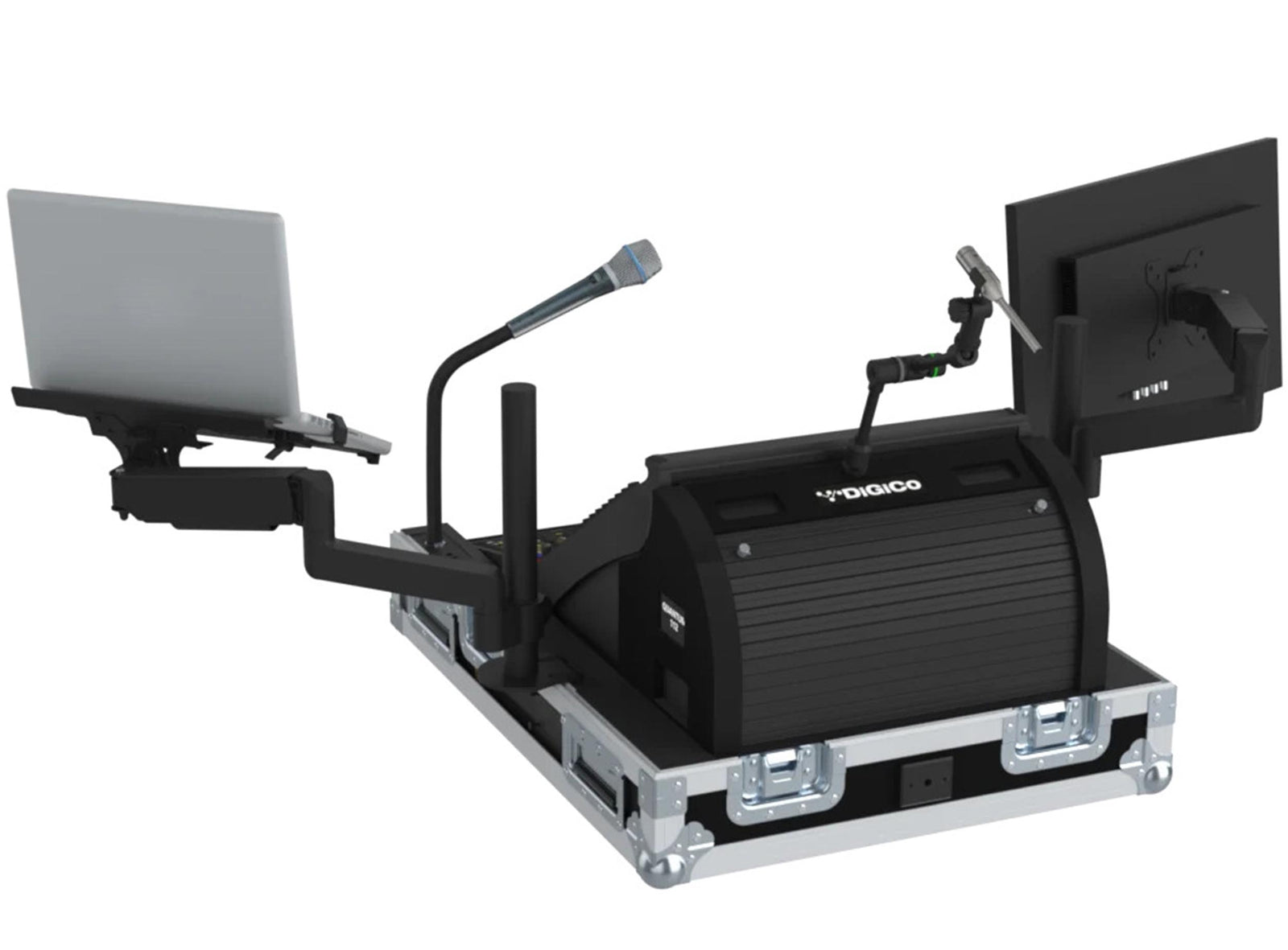 ProX XSM-DIGQ112DHWLMA Flight Case for DiGiCo Quantum 112 with Doghouse, Monitor Arm and Laptop Support
