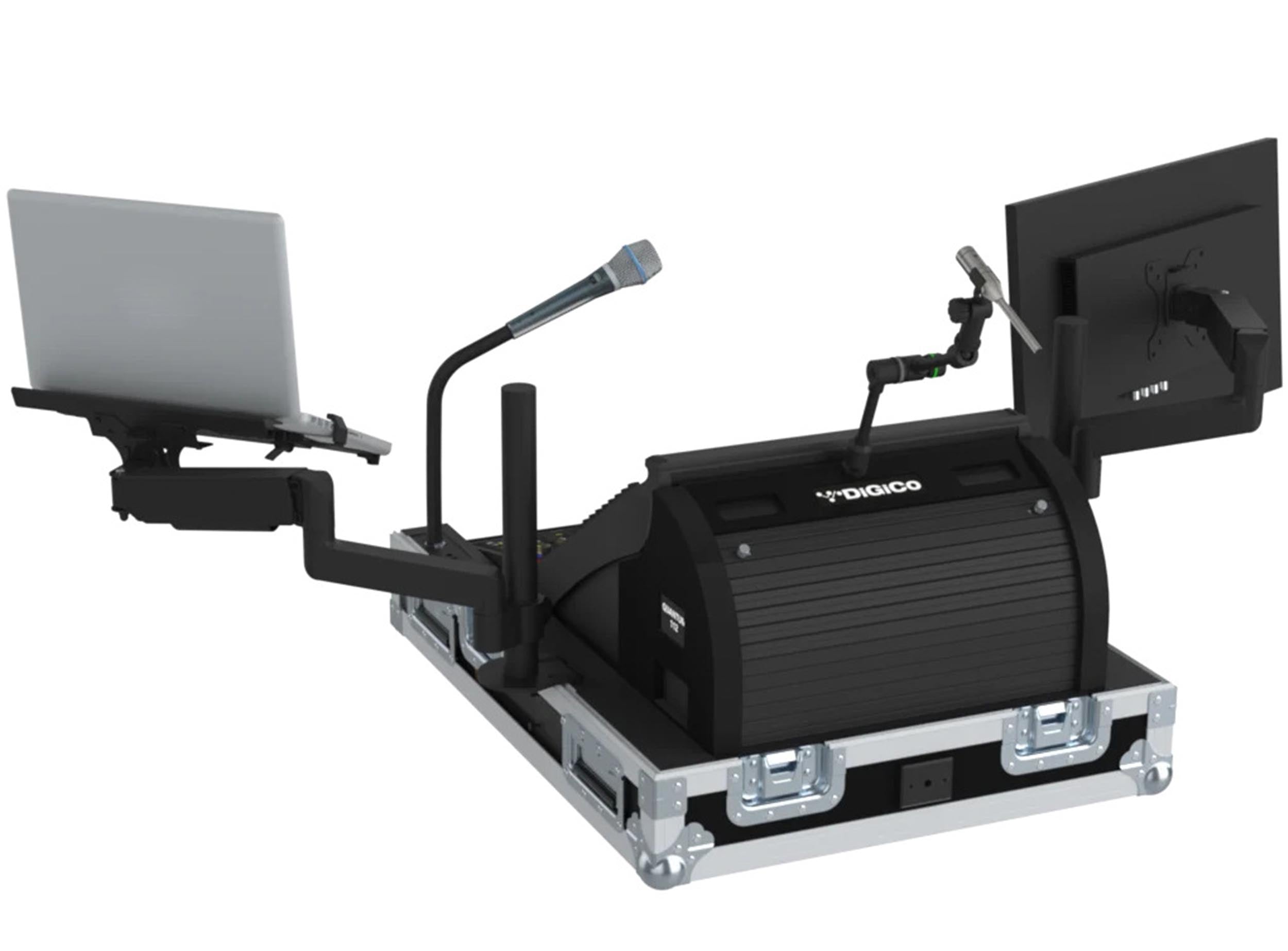 ProX XSM-DIGQ112DHWLMA Flight Case for DiGiCo Quantum 112 with Doghouse, Monitor Arm and Laptop Support