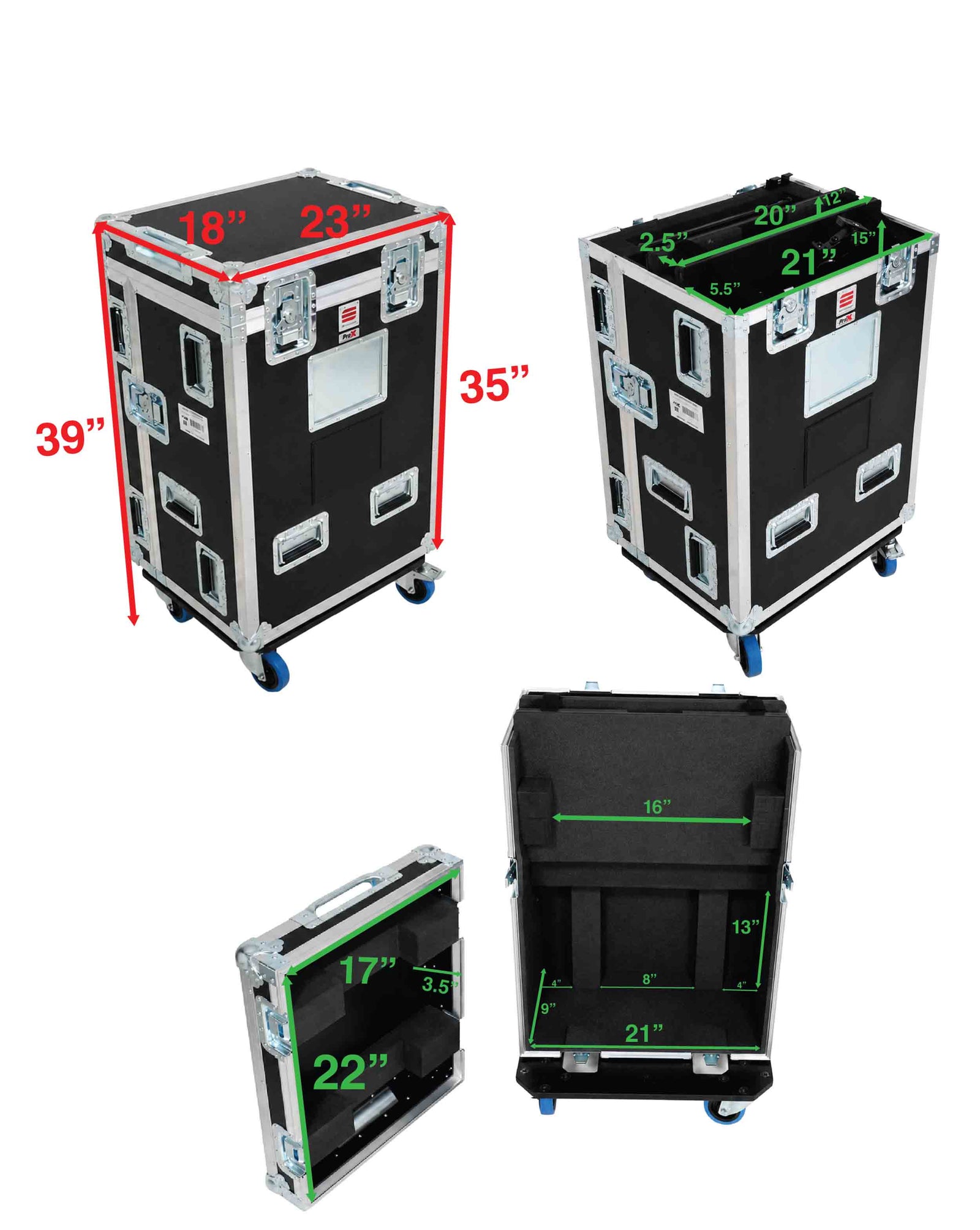 ProX XSM-DIGQ112DHWLMA Flight Case for DiGiCo Quantum 112 with Doghouse, Monitor Arm and Laptop Support