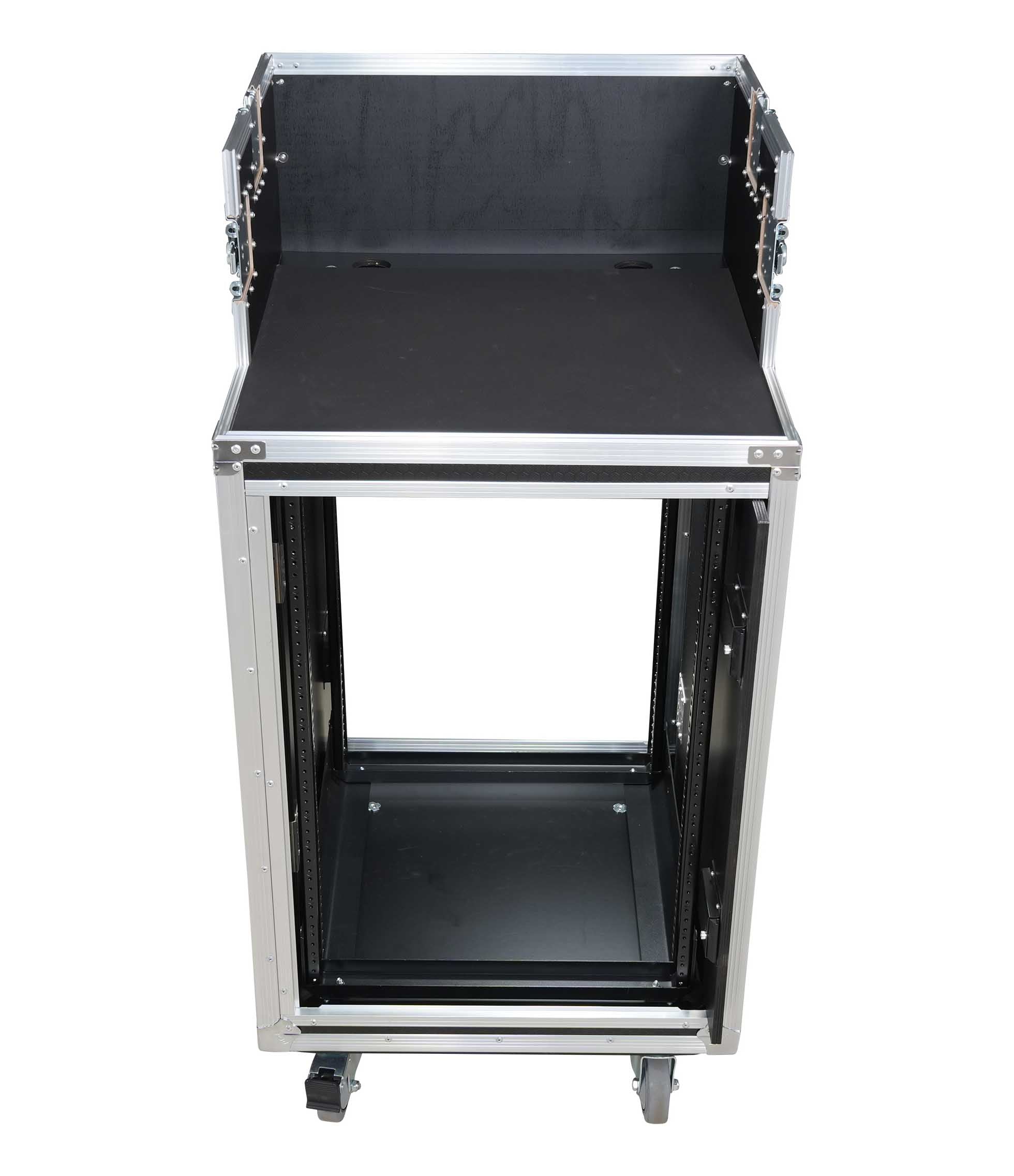 ProX XS-SLAM16UCINEWORK 16U Shockmount Rack Flight Case with Integrated Console Compartment