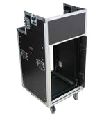 ProX XS-SLAM16UCINEWORK 16U Shockmount Rack Flight Case with Integrated Console Compartment