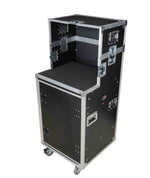 ProX XS-SLAM16UCINEWORK 16U Shockmount Rack Flight Case with Integrated Console Compartment