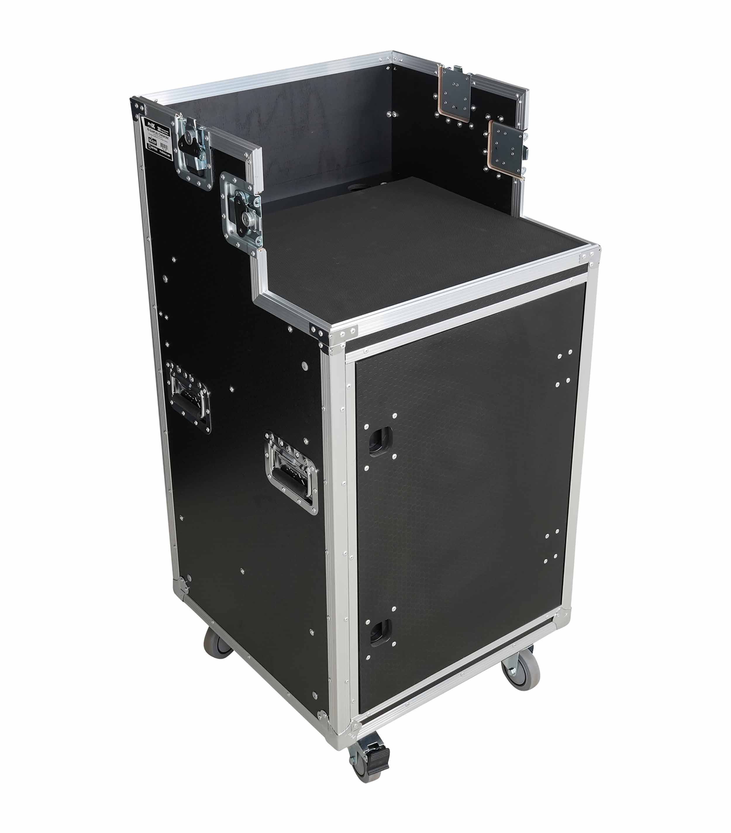 ProX XS-SLAM16UCINEWORK 16U Shockmount Rack Flight Case with Integrated Console Compartment