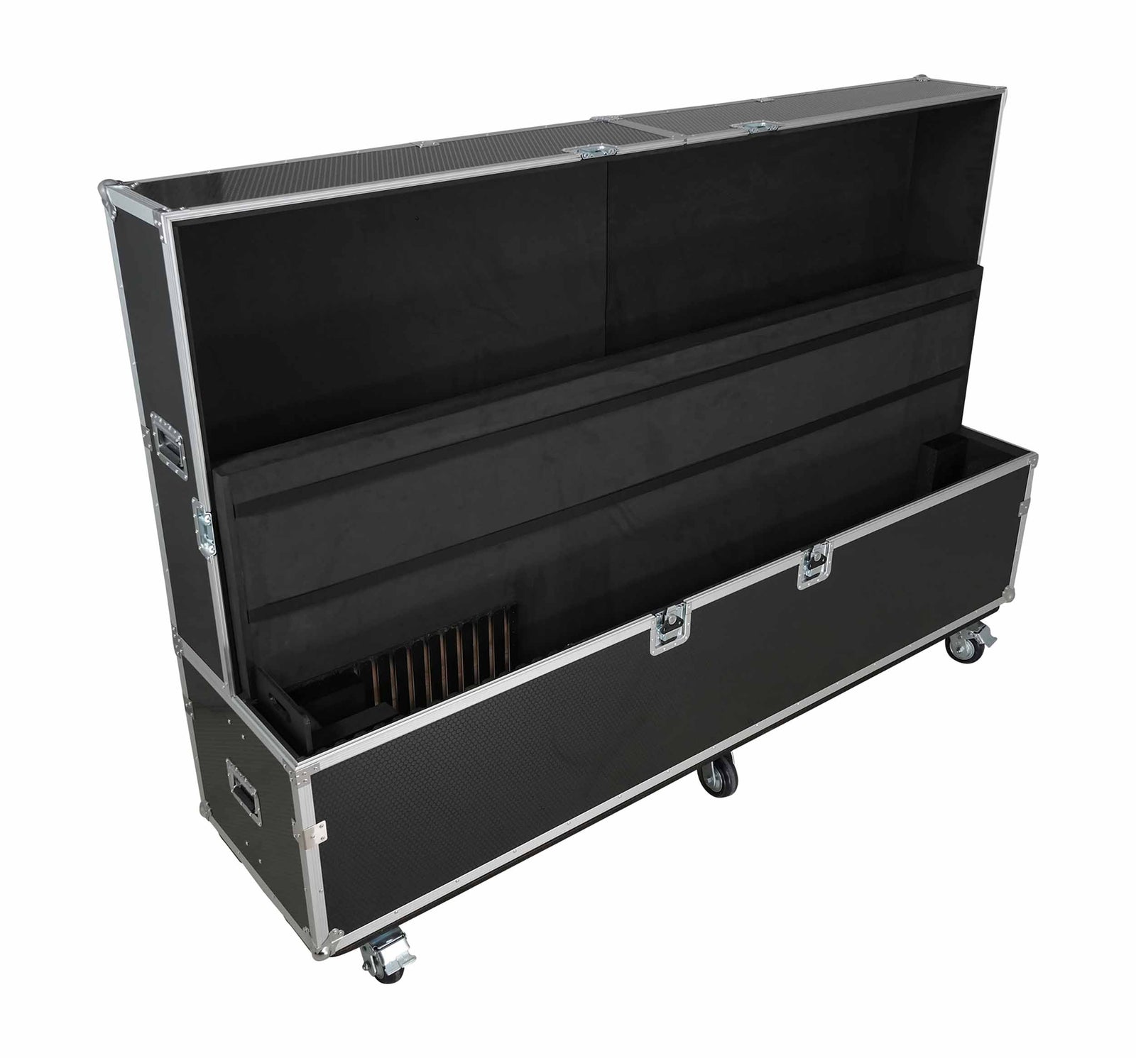 ProX XS-LCD80100WX2 Universal Dual Monitor and TV Flight Case Adjustable for 80"–100" Flat Panel LED and LCD Displays with 4 Casters