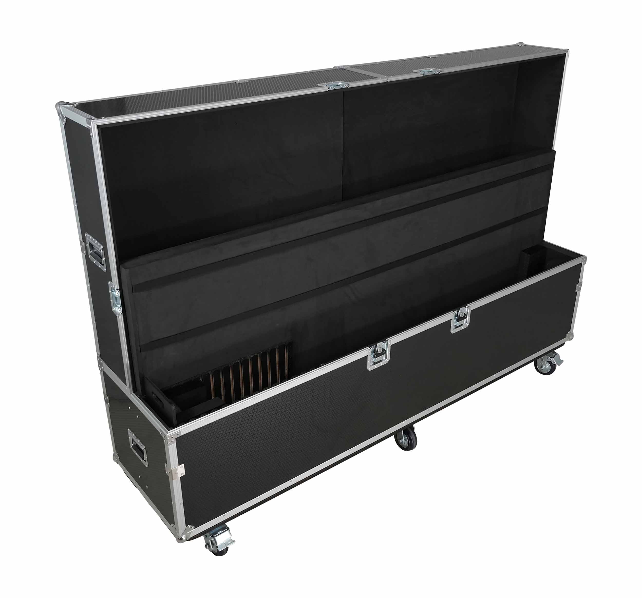 ProX XS-LCD80100WX2 Universal Dual Monitor and TV Flight Case Adjustable for 80"–100" Flat Panel LED and LCD Displays with 4 Casters