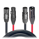 ProX XC-TR112-XLR02 2 ft Dual PowerCON to Dual XLR Audio Combo Link Jumper Cable
