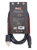 ProX XC-TR1FE12-06 6 ft 12 AWG Power Cable, Edison Male to REAN powerCON TRUE1 Female, Locking, IP65 Rated