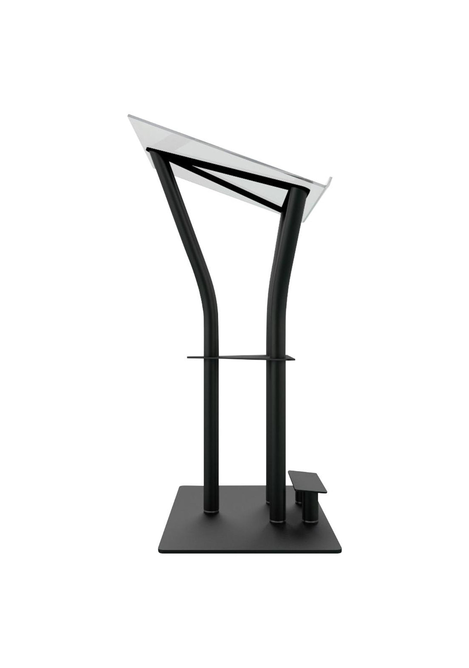 Global Truss DT-ERGO-LECTERN-BLK, Lectern with Foot Stand and Built-In Shelf - Black