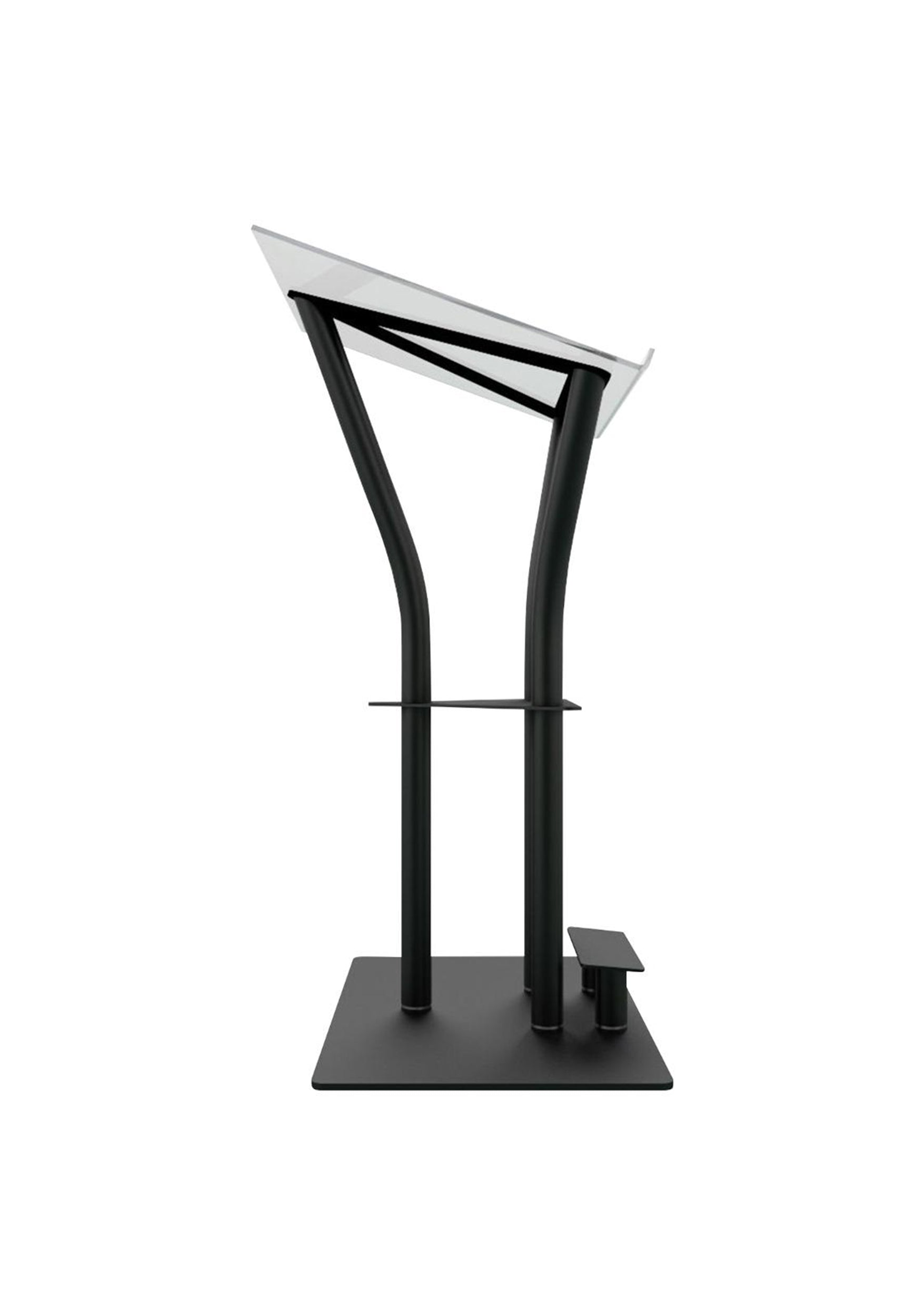 Global Truss DT-ERGO-LECTERN-BLK, Lectern with Foot Stand and Built-In Shelf - Black