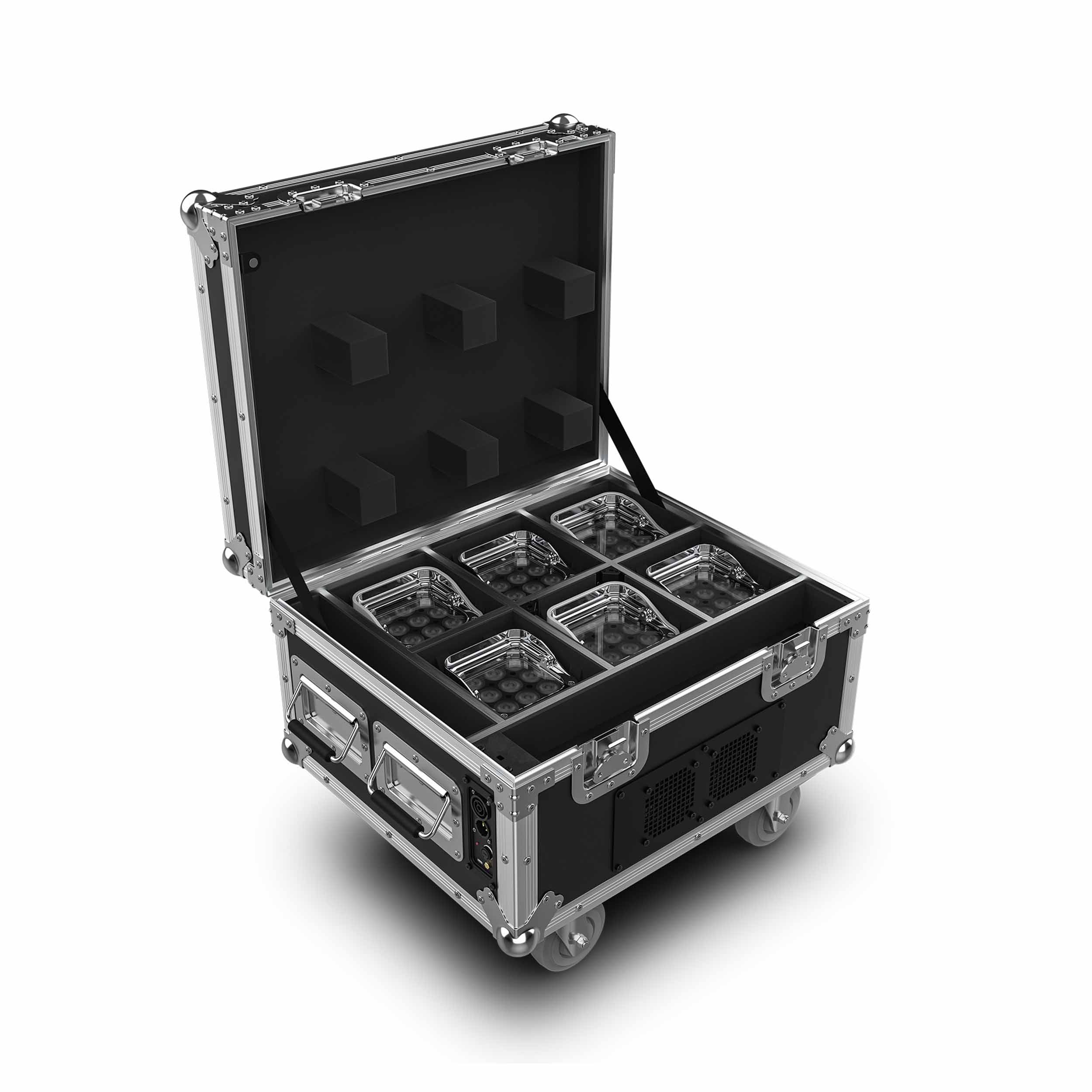 CHAUVET Professional WELLFITXX6, 6 Pack IP65 LED lights with Charging Case