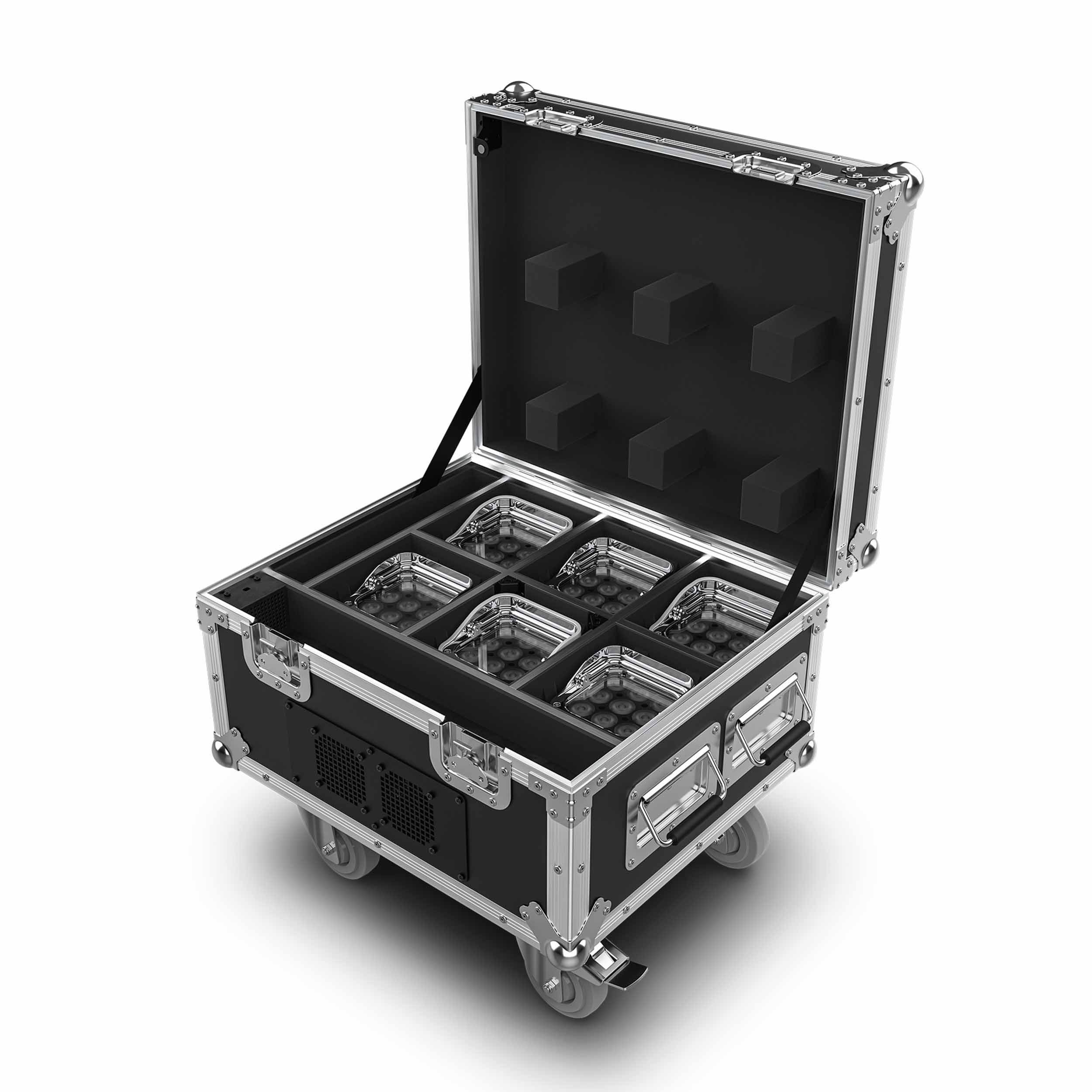 CHAUVET Professional WELLFITXX6, 6 Pack IP65 LED lights with Charging Case