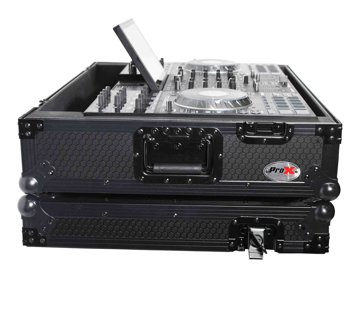 ProX XS-PRIME4MK2WBL ATA Flight Case with Wheels for Denon DJ PRIME 4 G2 PRIME 4 MK2 Controller 1U Rack Space, Black Finish