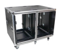ProX 24" Deep Vertical Rack-to-Rack Shock Mount Case, 2 x 16U, with 2 Sliding Slam Doors and 6" x 4" Caster Wheels