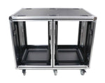 ProX 24" Deep Vertical Rack-to-Rack Shock Mount Case, 2 x 16U, with 2 Sliding Slam Doors and 6" x 4" Caster Wheels