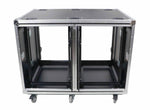 ProX 24" Deep Vertical Rack-to-Rack Shock Mount Case, 2 x 16U, with 2 Sliding Slam Doors and 6" x 4" Caster Wheels