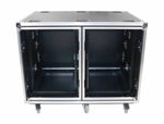 ProX 24" Deep Vertical Rack-to-Rack Shock Mount Case, 2 x 16U, with 2 Sliding Slam Doors and 6" x 4" Caster Wheels