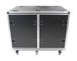ProX 24" Deep Vertical Rack-to-Rack Shock Mount Case, 2 x 16U, with 2 Sliding Slam Doors and 6" x 4" Caster Wheels