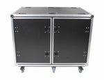 ProX 24" Deep Vertical Rack-to-Rack Shock Mount Case, 2 x 16U, with 2 Sliding Slam Doors and 6" x 4" Caster Wheels