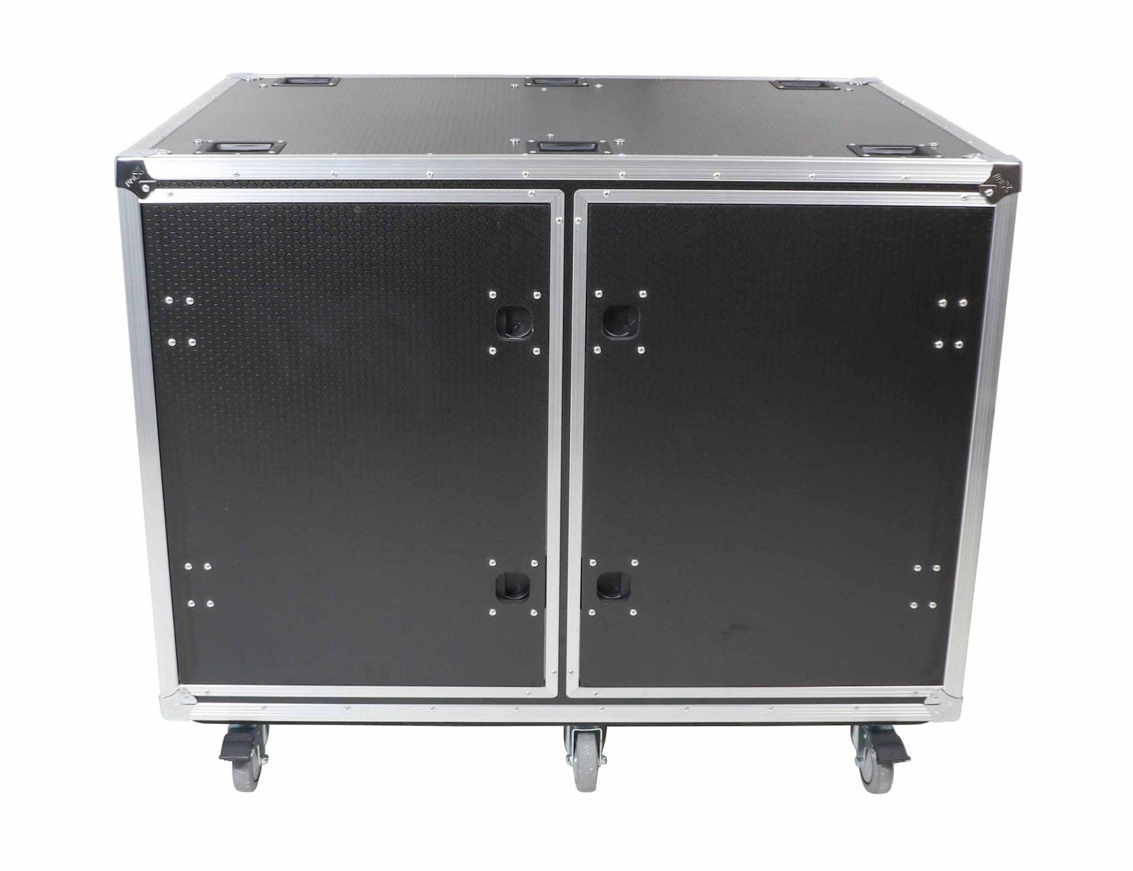 ProX 24" Deep Vertical Rack-to-Rack Shock Mount Case, 2 x 16U, with 2 Sliding Slam Doors and 6" x 4" Caster Wheels