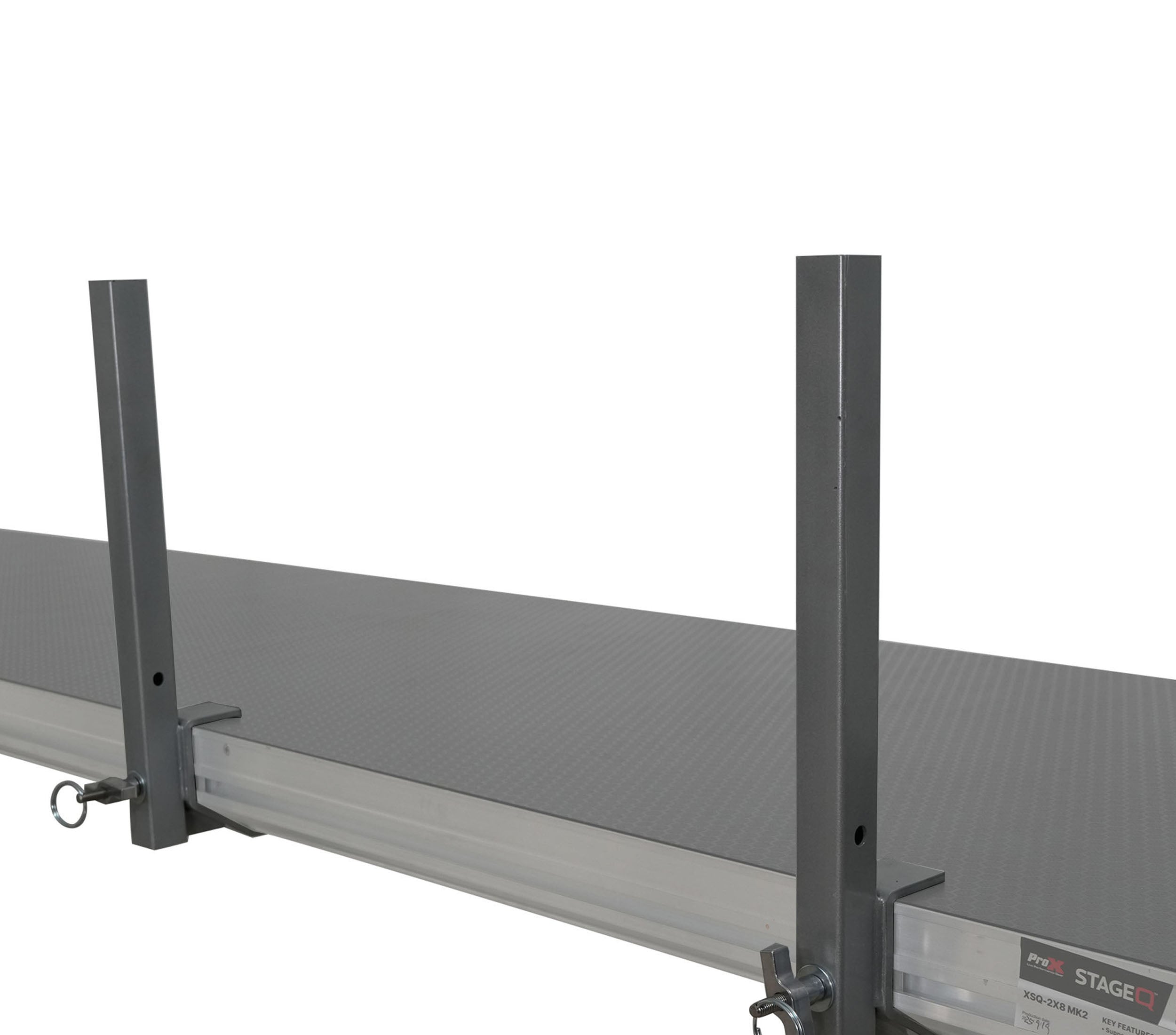ProX XSQ-GR8FTPRO MK4 8 Ft Professional Single Guard Rail for StageQ Portable Stage Platform