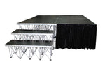 ProX XSQ-SKIRT16 Portable Stage Skirt Fire-Retardant Polyester Platform Skirting 16" × 8 Ft - Black